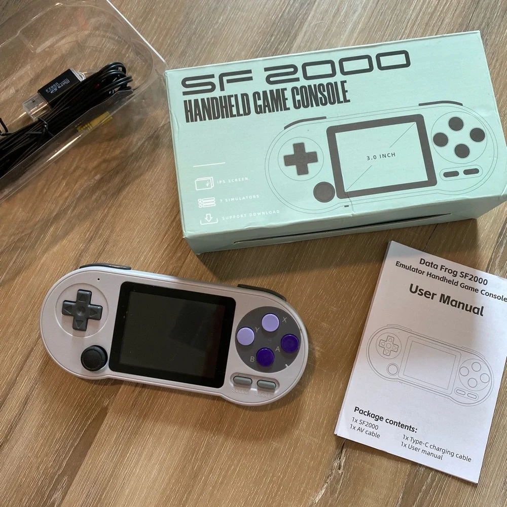SF2000 Portable Handheld Console IPS Retro video Games Consoles Built-in 6000